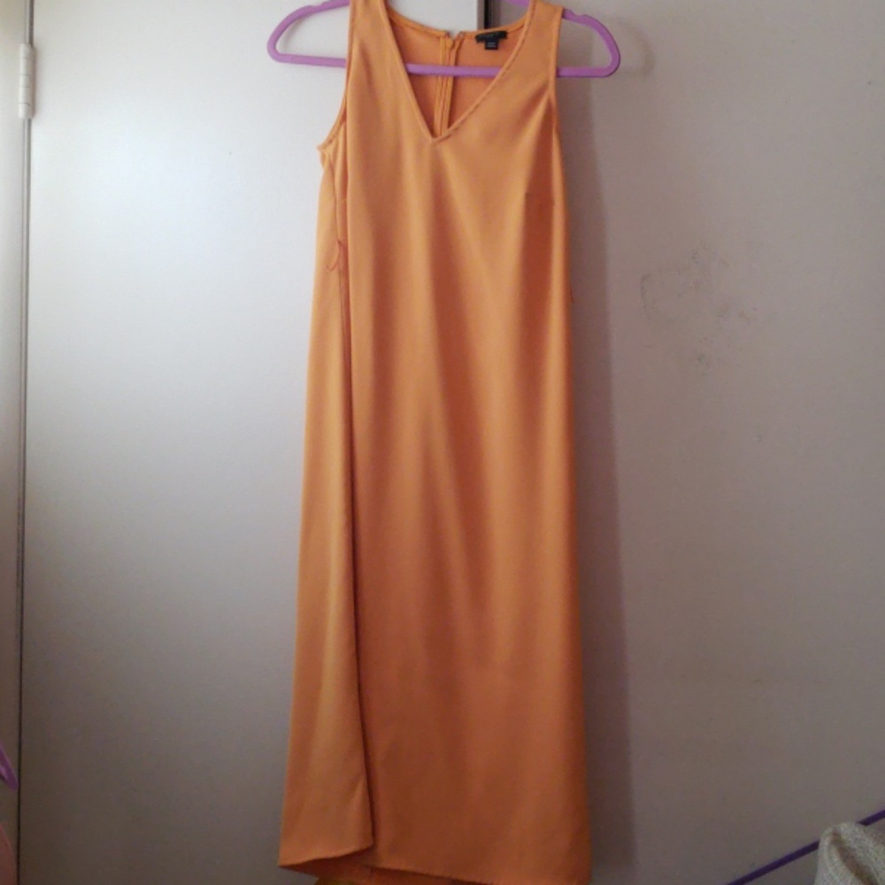 Ann Taylor Long Yellow Orange Dress Size 00P